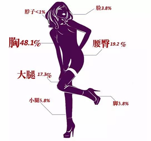 韩国profile普罗菲耳医院直男关注女性身体部位比重